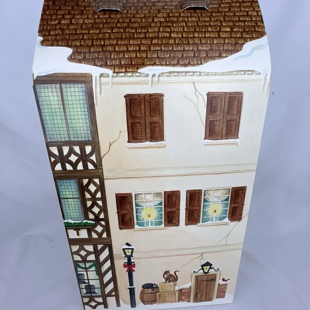 Vtg BYERS CHOICE Caroler Double Christmas Village Storage Display Box Toy Shop